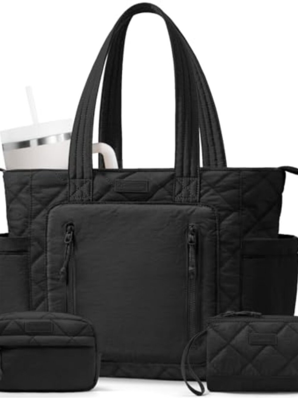 Puffer Tote Bag for Women Lightweight Quilted Shoulder Work Laptop Handbag